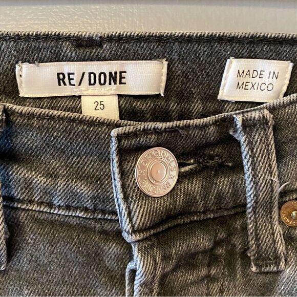 RE/DONE 80s Slim Straight-Leg Jeans Black Women’s Size 25 - Picture 5 of 7